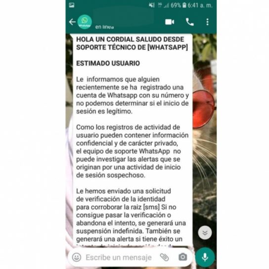 La última estafa de WhatsApp