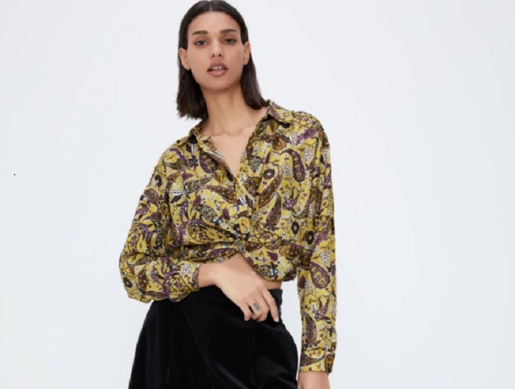 camisa cropped con nudo