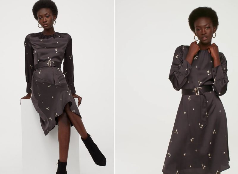 VESTIDO CON CINTURÓN DE H&M