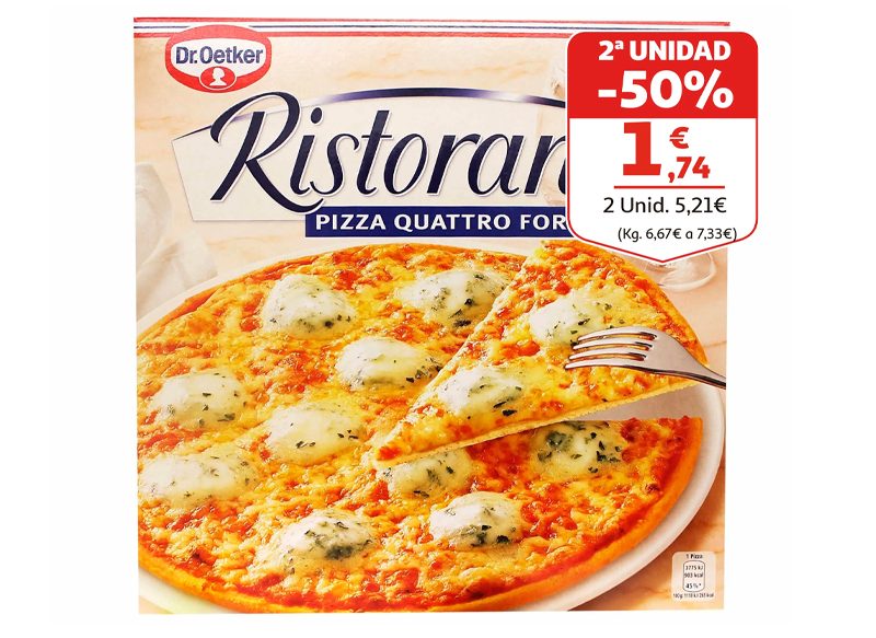 PIZZAS DR OETKER RISTORANTE, SEGUNDA UNIDAD AL 50% EN ALCAMPO