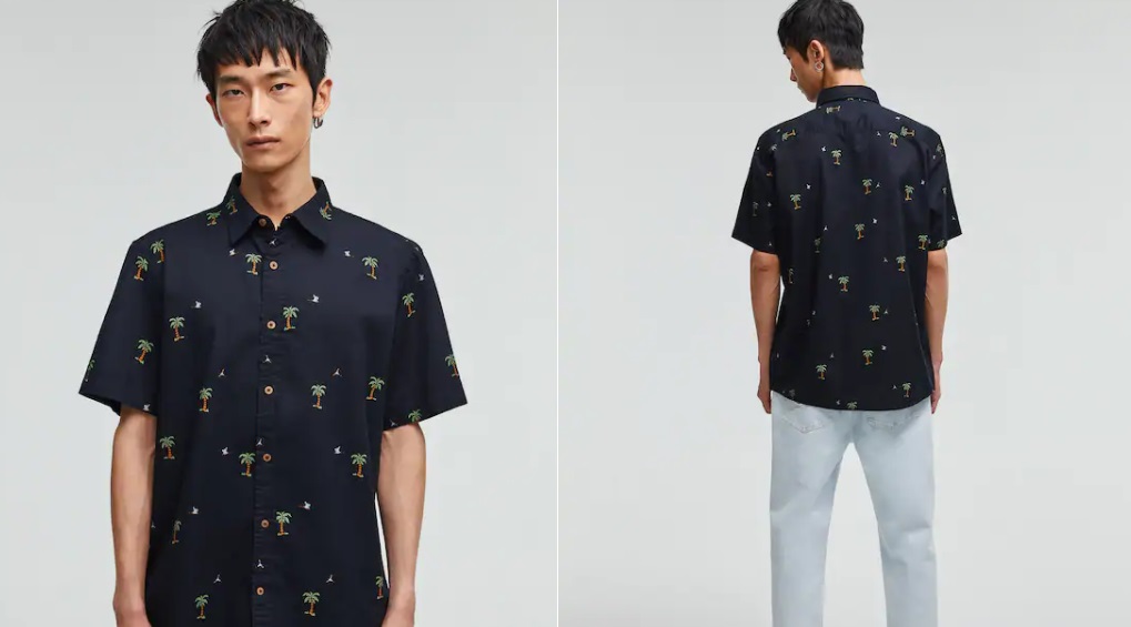 camisa estampado palmeras