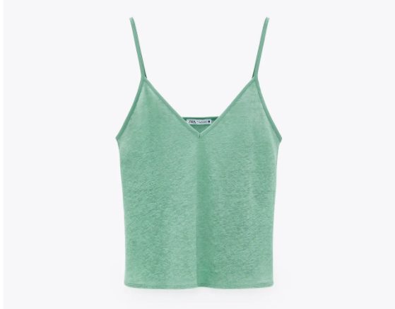 camiseta lino tirantes zara