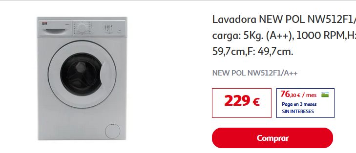 O cualquiera voltereta Favor Alcampo: electrodomésticos de calidad tirados de precio