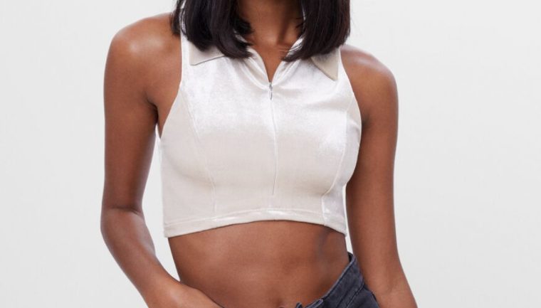 top terciopelo bershka