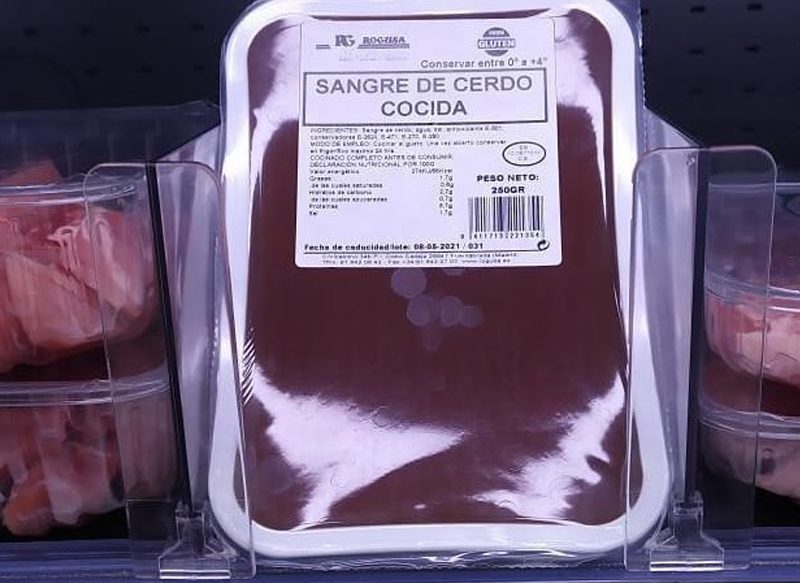 SANGRE DE CERDO ENVASADA, A LA VENTA EN MERCADONA