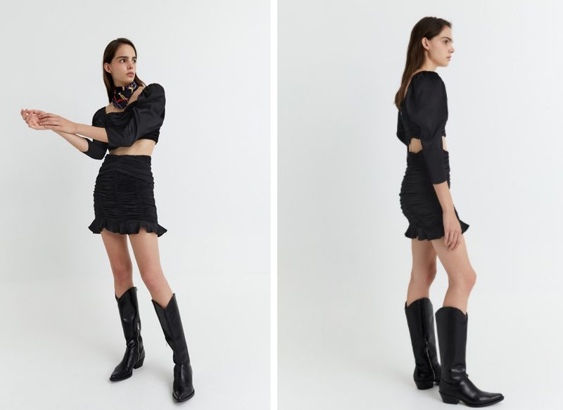 FALDA MINI FRUNCES DE SFERA