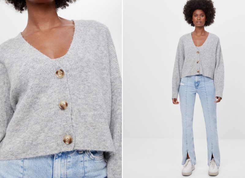CHAQUETA CROPPED BOTONES DE BERSHKA