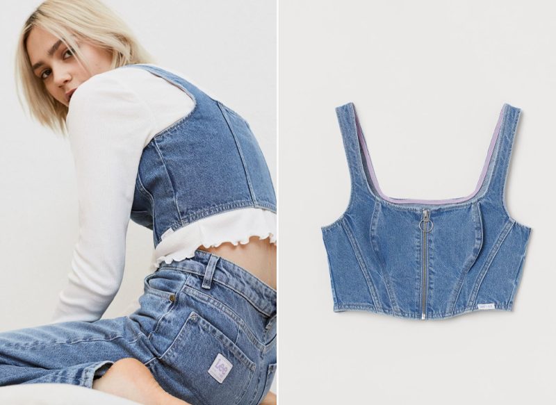 TOP CORSÉ EN DENIM DE H&M