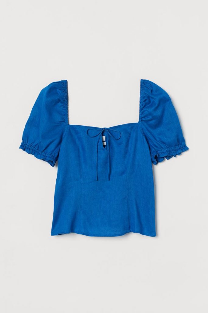 blusa escote cuadrado hm