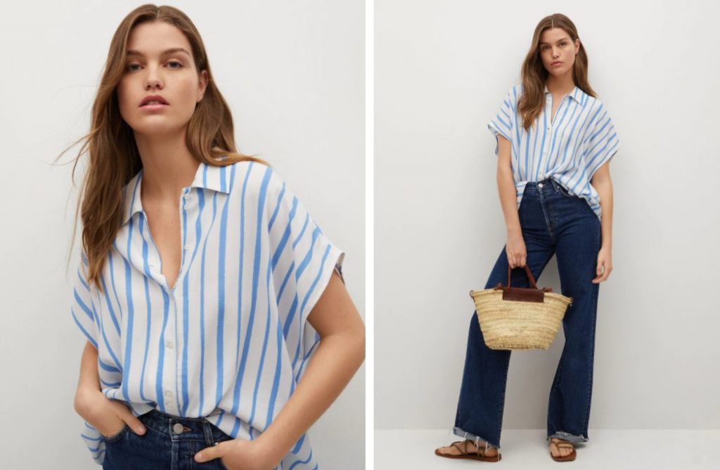blusa rayas mango