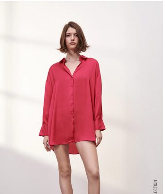 Camisa satinada oversize