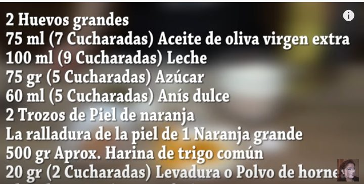 Ingredientes de las rosquillas de Semana Santa