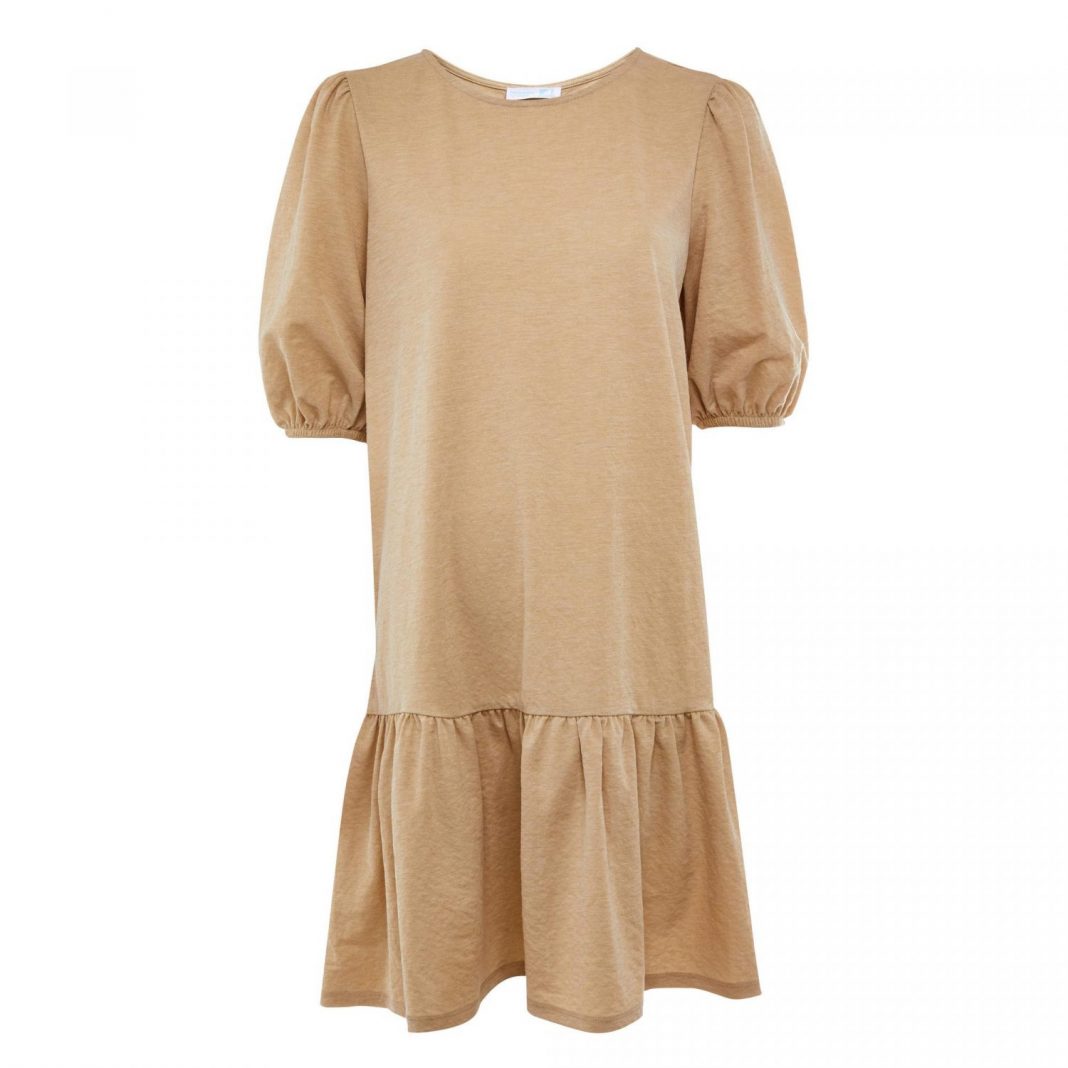 vestido punto camel