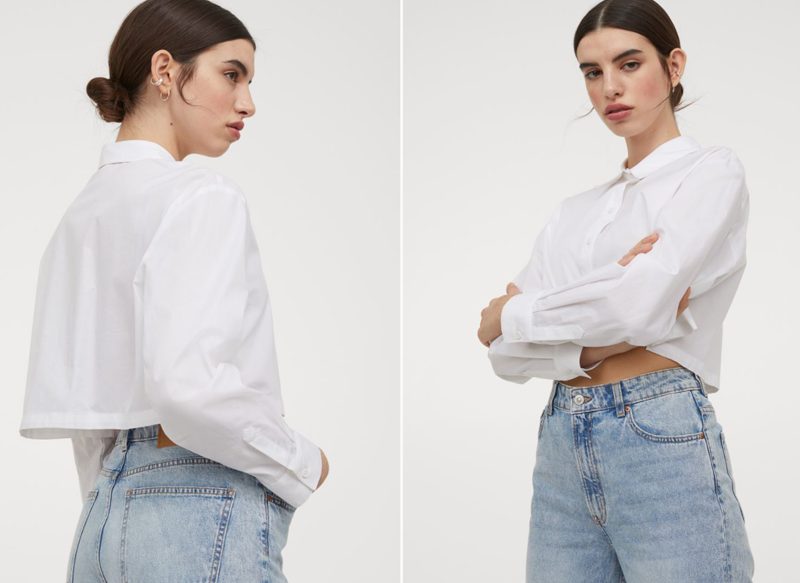 CAMISA CROPPED DE ALGODÓN DE H&M