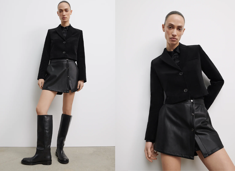 FALDA BERMUDA EFECTO PIEL DE ZARA