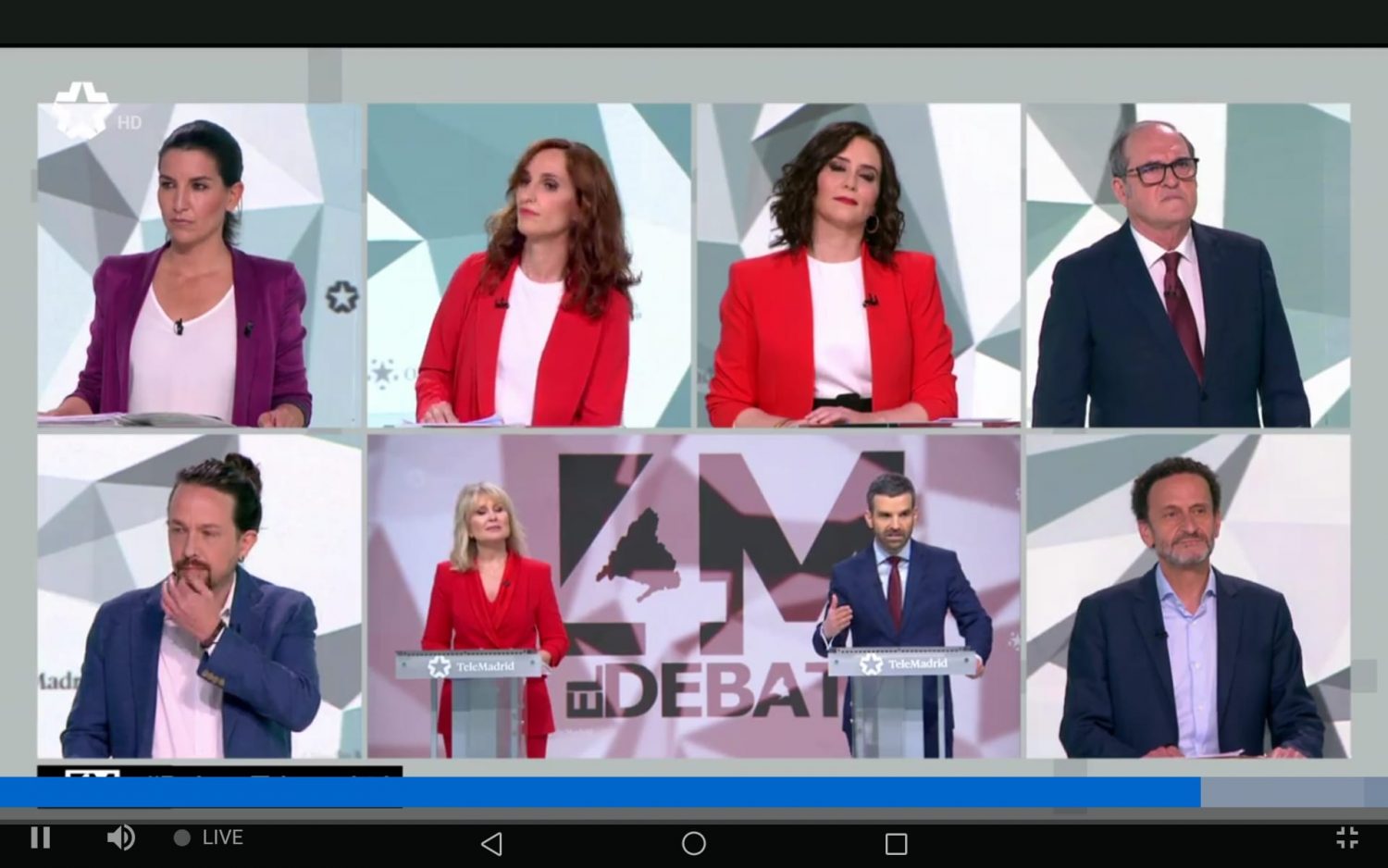El debate de Telemadrid para las elecciones del 4 de mayo