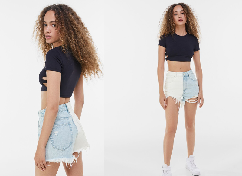 SHORT DENIM ROTOS DE BERSHKA