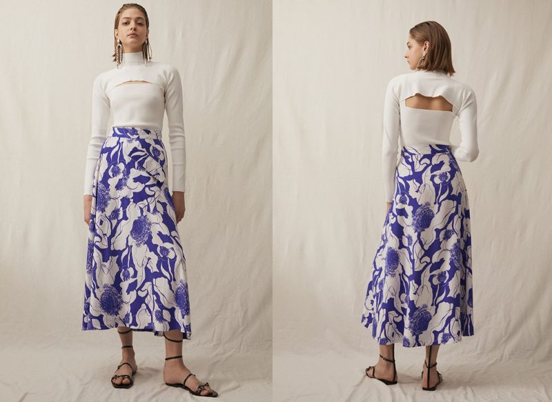FALDA MIDI ESTAMPADA