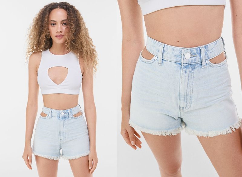 SHORT DENIM CUT OUT DE BERSHKA