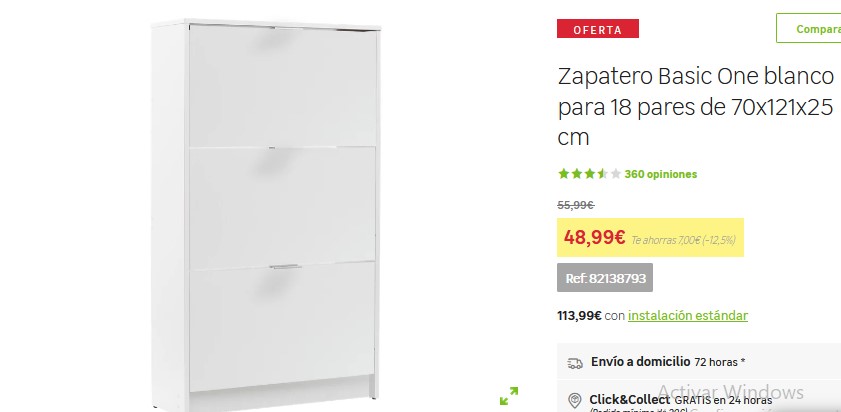 Zapatero Basic One blanco- Leroy Merlín