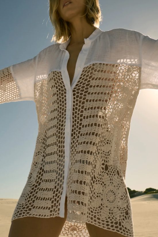 camisa crochet zara