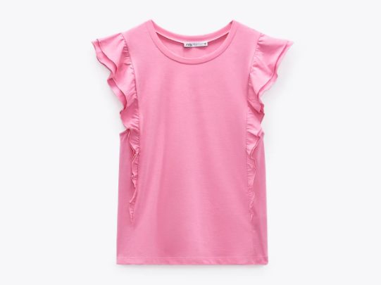 camiseta volantes zara
