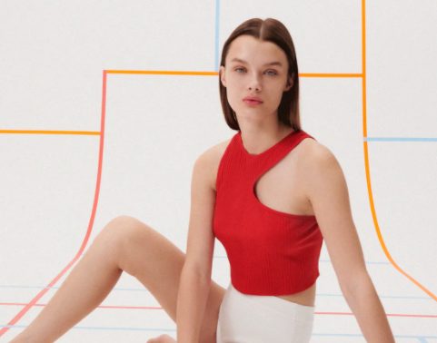 top rojo zara