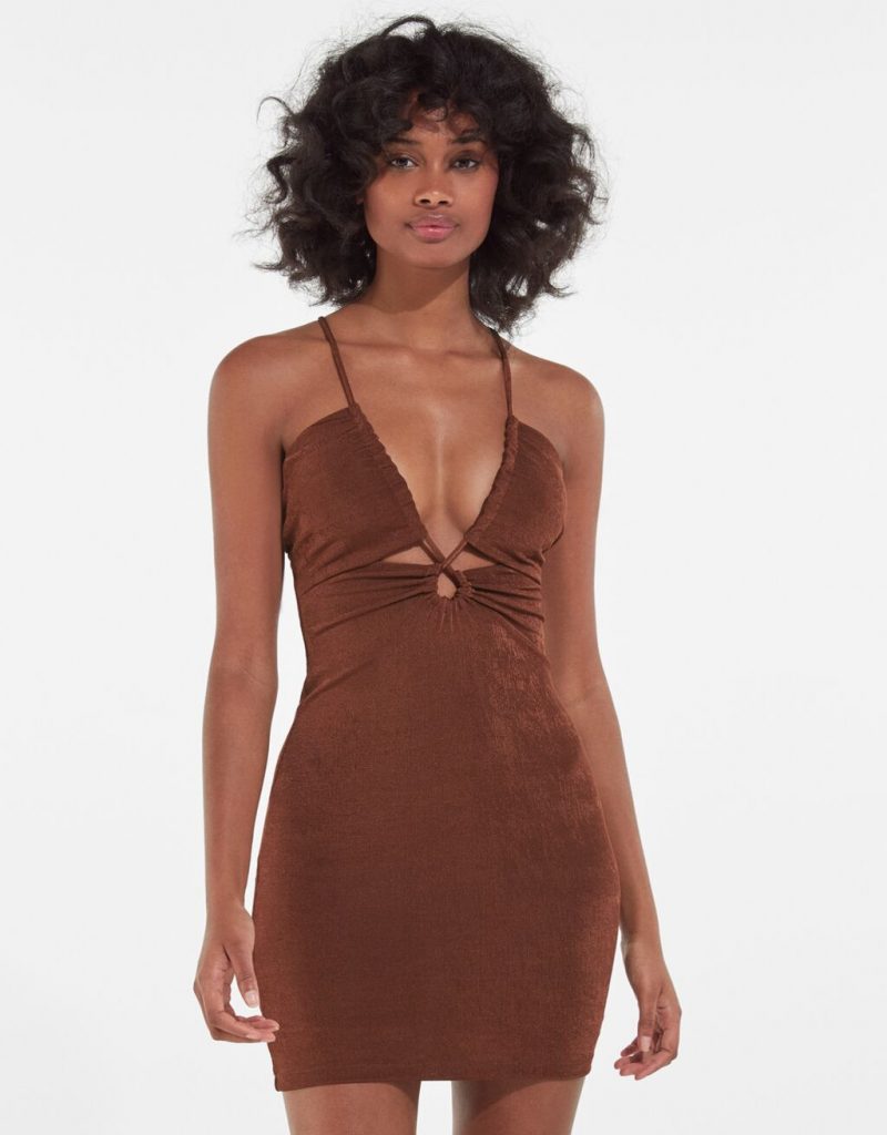 bershka vestido marrón