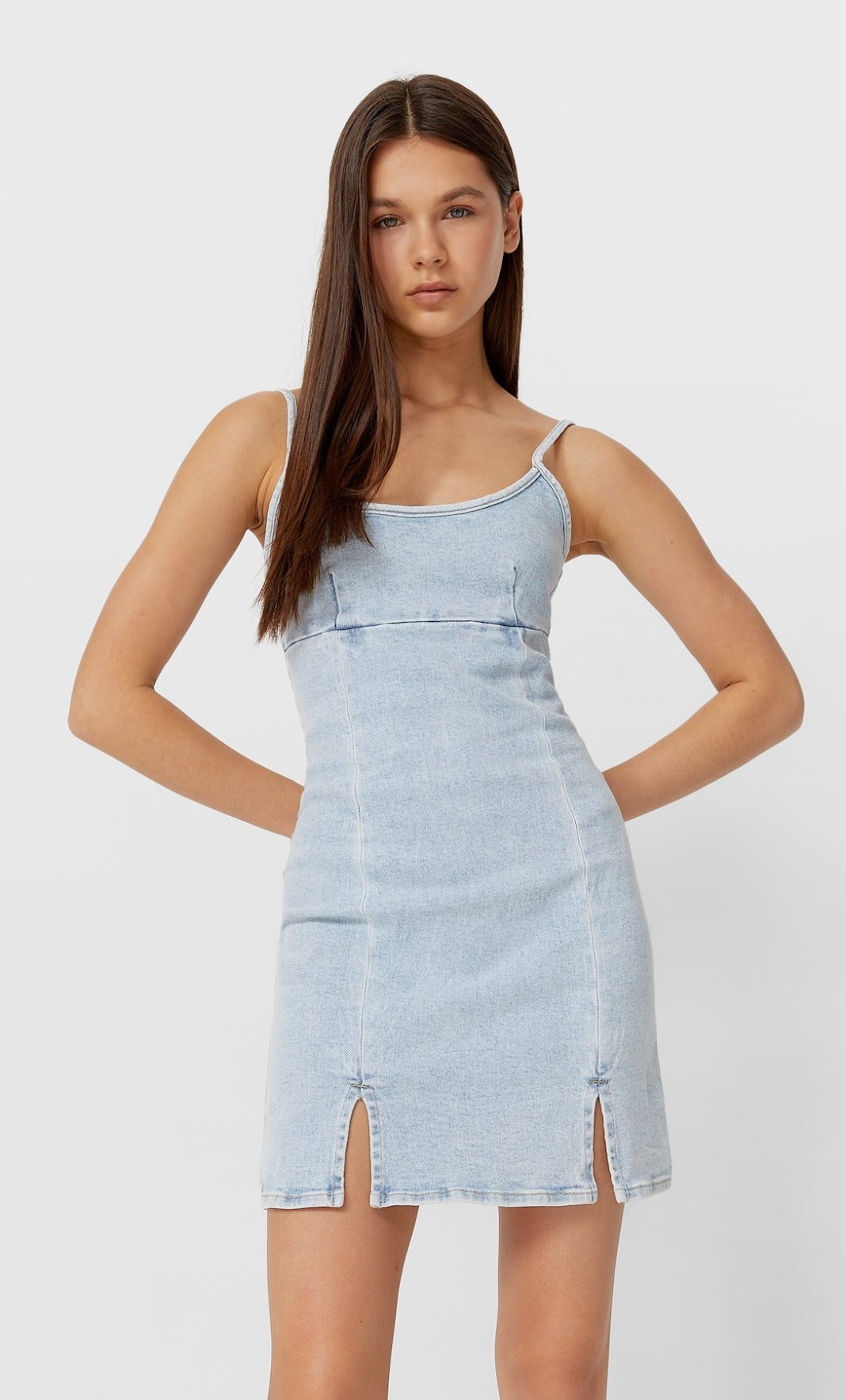vestido mini denim