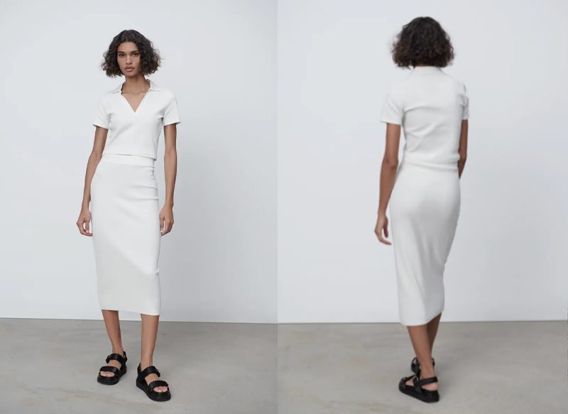 FALDA RIB RECTA DE ZARA