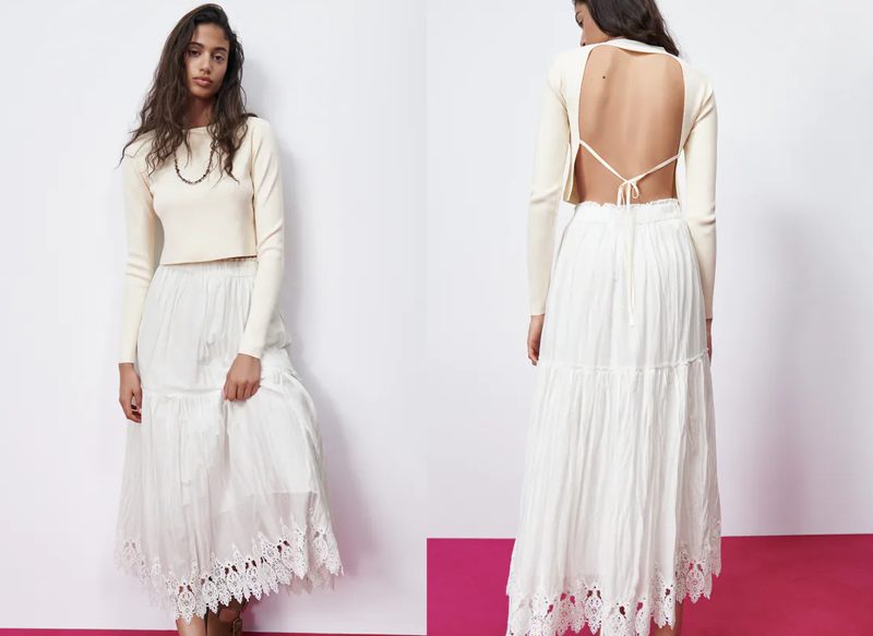 FALDA LARGA CROCHET DE ZARA