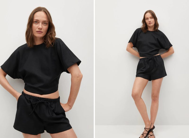 BLUSA LINO LAZO DE MANGO