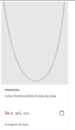 Collar Pandora Esfera Pulida de Plata 