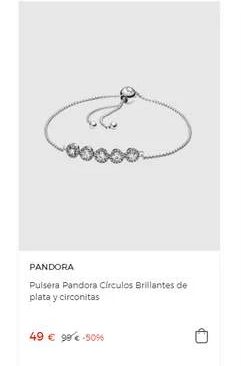 Pulsera  círculos brillantes de plata y circonitas 