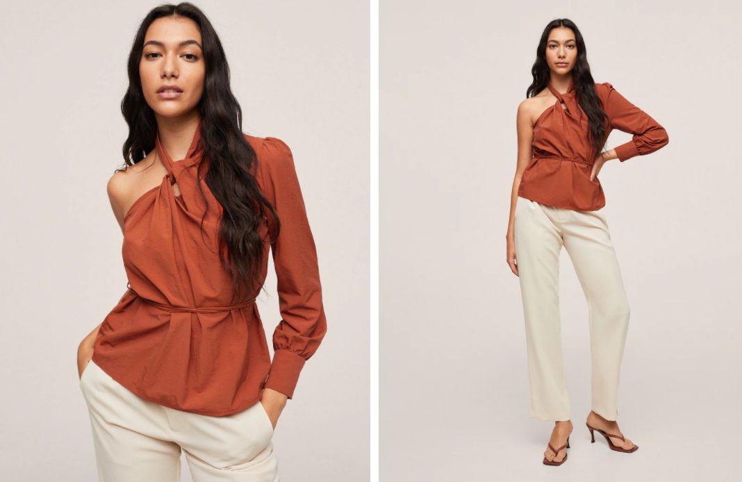 blusa asimetrica mango