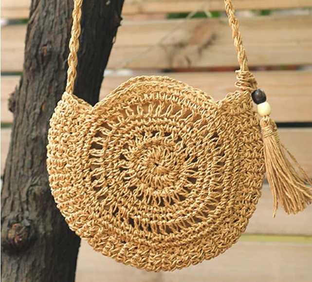 bolso de paja cruzado