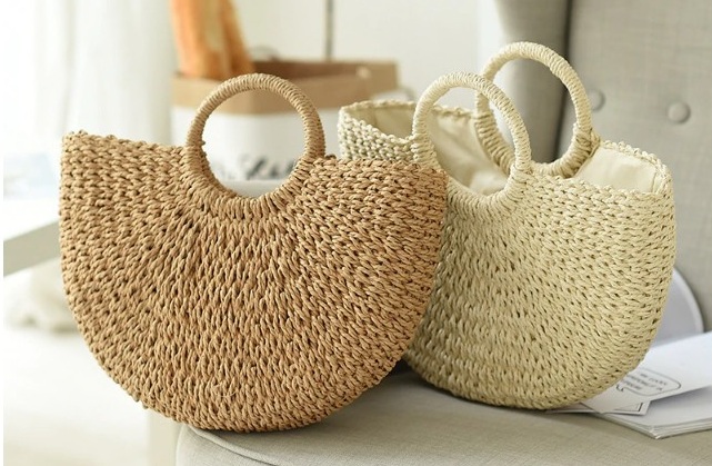 bolso paja tejida