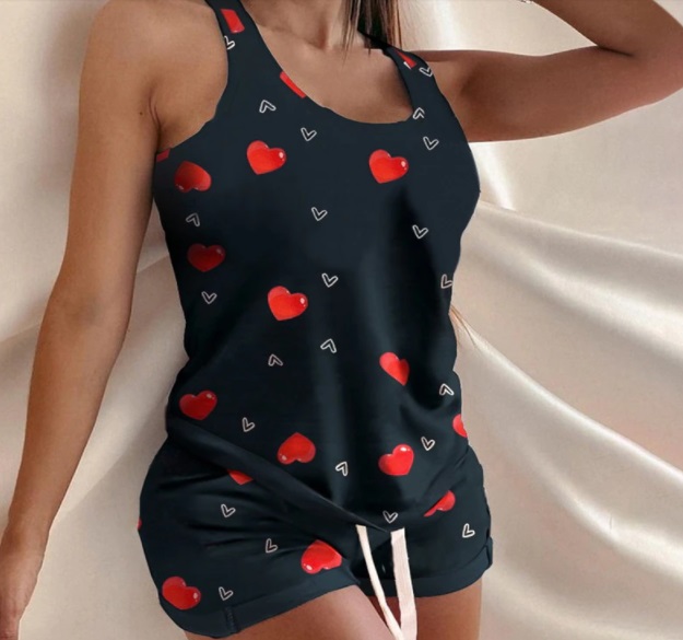 conjunto pijama corazones