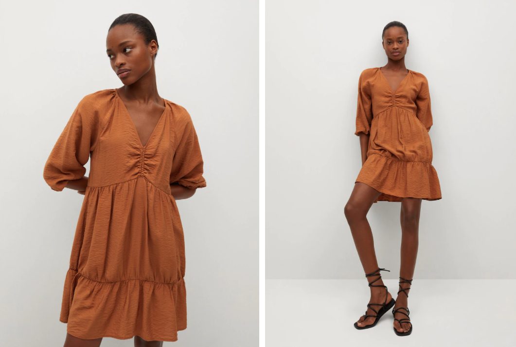 vestido escote pico