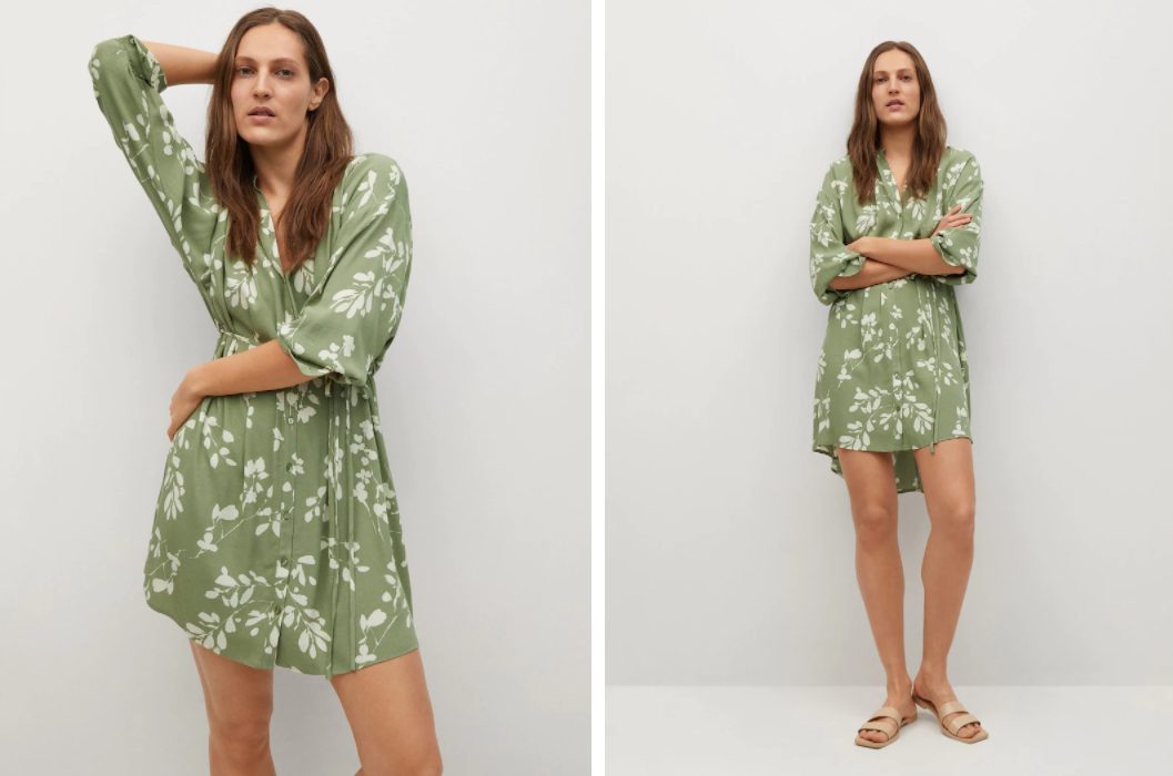 vestido estampado mango