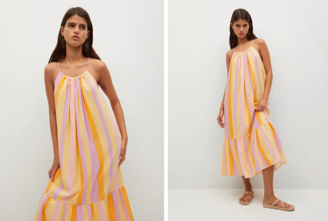 vestido estampado mango