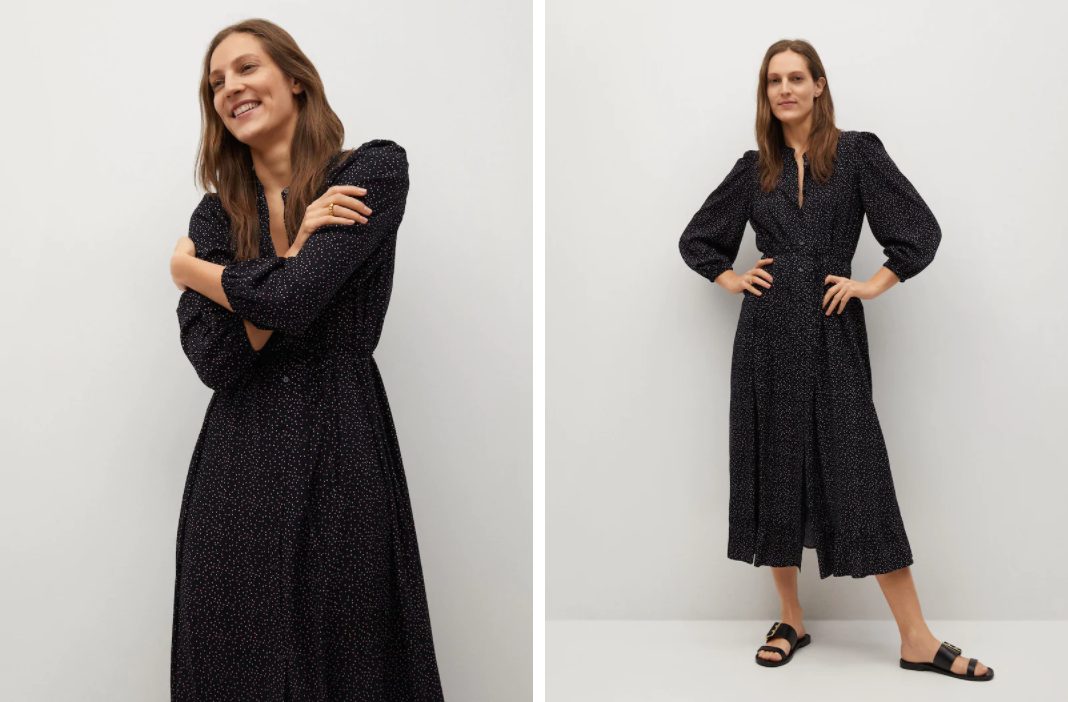 vestido midi mango