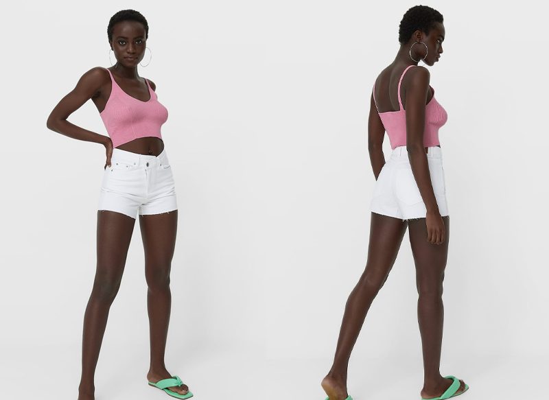 SHORT DENIM CINTURA ASIMÉTRICA DE STRADIVARIUS