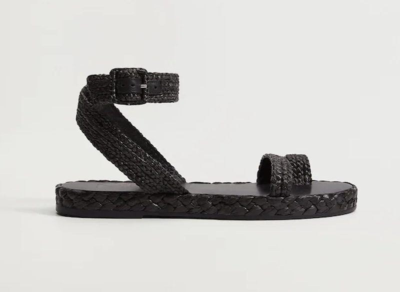 SANDALIAS TRENZADAS RAFIA DE MANGO