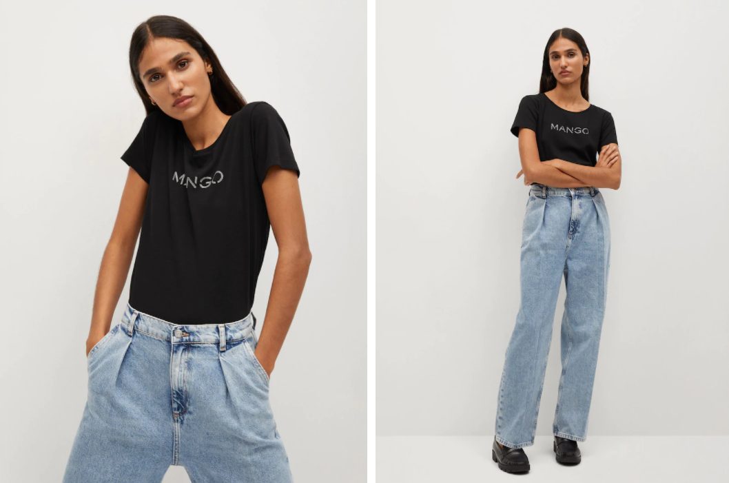 camiseta logo mango