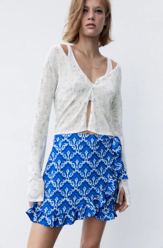 falda pantalon estampada