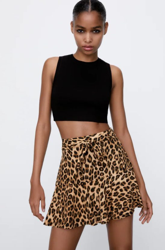 falda pantalon leopardo zara