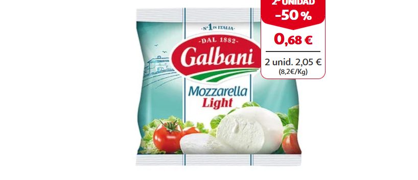 Mozzarella para ensaladas en Alcampo