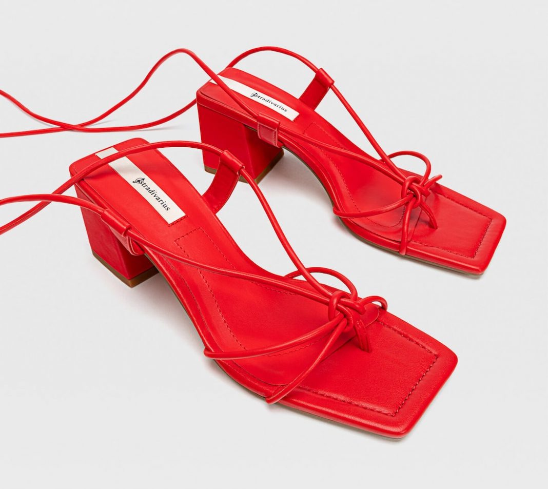 sandalias rojas stradivarius