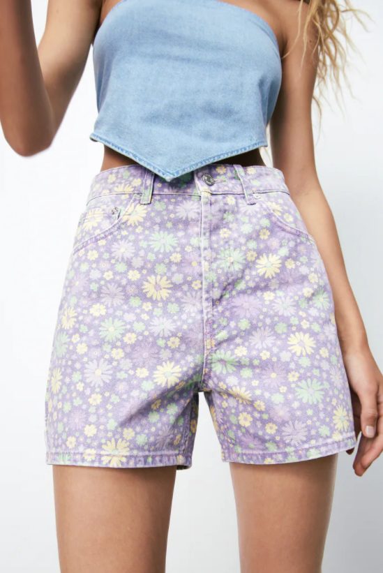 shorts estampado flores